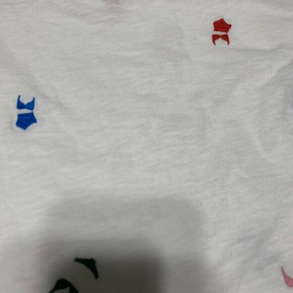 j crew womens white bikini print embroidered short sleeve top t shirt small - Picture 6 of 6